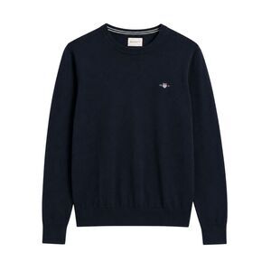 Gant Mens Cotton Crew Neck Sweater / Evening Blue